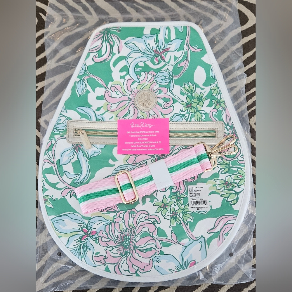 Lilly Pulitzer Tennis Racket Cover With Shoulder Strap NWT